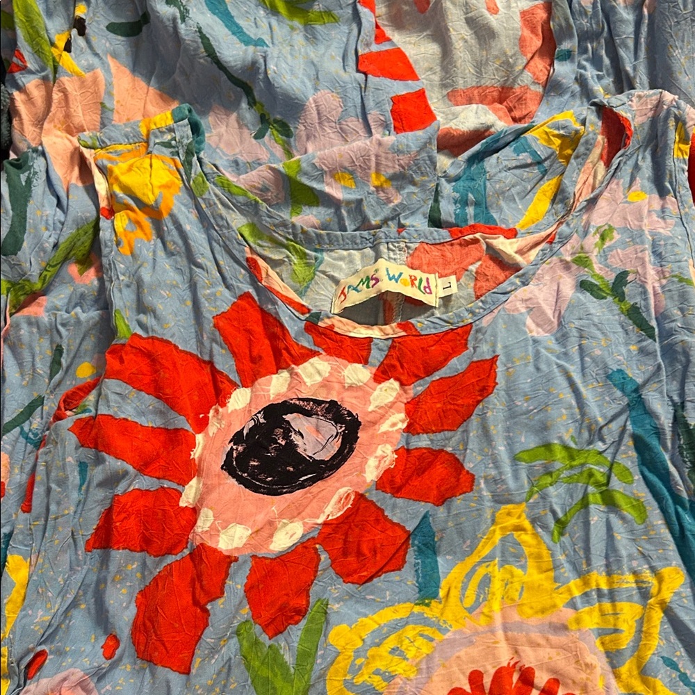 Jams Worls Floral Blue Empire Waist Dress